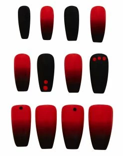 Spirit Halloween Red and Black Press On Nails