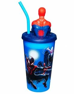 Spirit Halloween Molded Spider-Man Cup with Straw - 15 oz. -Halloween ACCESSORIES store 01477124 b