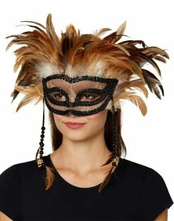 Spirit Halloween Witch Doctor Feather Eye Mask -Halloween ACCESSORIES store 01478676 c