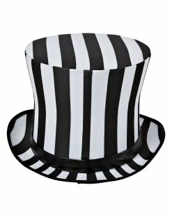 Spirit Halloween Black and White Striped Top Hat 5 Spirit Halloween Black and White Striped Top Hat -Halloween ACCESSORIES store 01478692 c