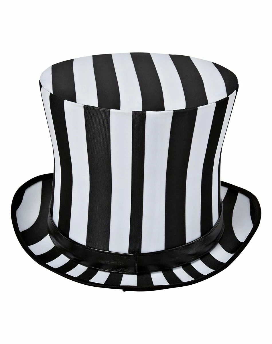 Spirit Halloween Black and White Striped Top Hat 3 Spirit Halloween Black and White Striped Top Hat - Image 3