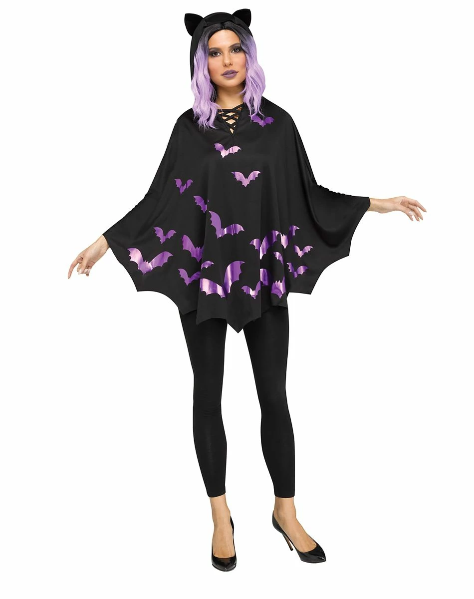 Spirit Halloween Adult Black Bat Poncho 1 Spirit Halloween Adult Black Bat Poncho