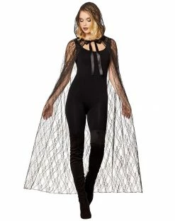 Spirit Halloween Adult Black Lace Cape