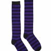 Spirit Halloween Black and Purple Striped Knee High Socks