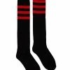 Spirit Halloween Black and Red Striped Knee High Sports Socks