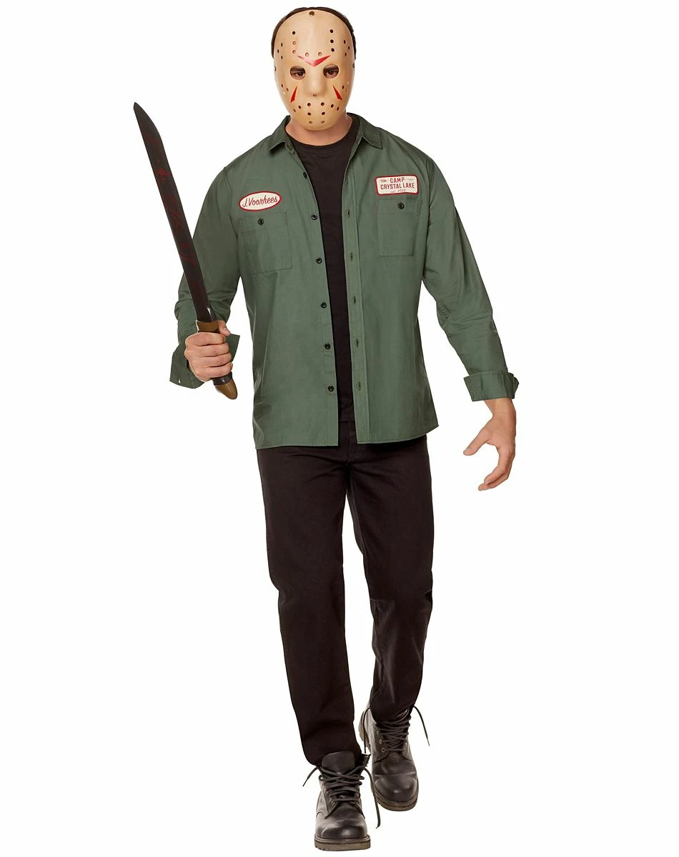 Spirit Halloween Adult Jason Voorhees Work Shirt - Friday the 13th 1 Spirit Halloween Adult Jason Voorhees Work Shirt - Friday the 13th