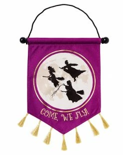 Spirit Halloween Come We Fly Scroll Sign - Hocus Pocus