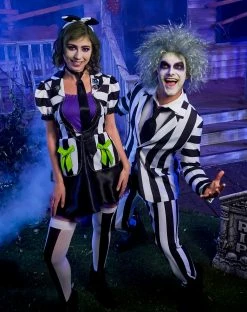 Spirit Halloween Adult Beetlejuice Striped Suit -Halloween ACCESSORIES store 01484245 c