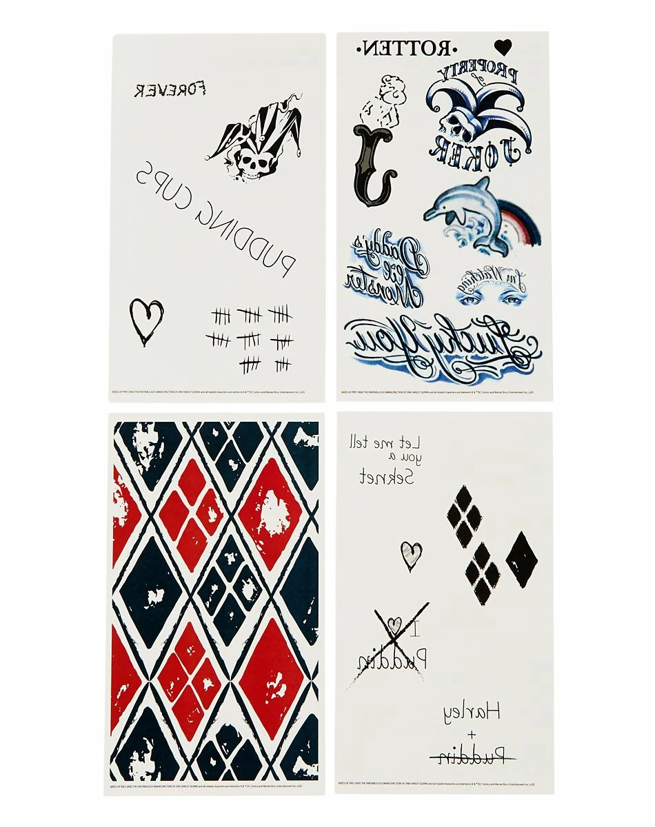 Spirit Halloween Harley Quinn Tattoo Set - The Suicide Squad 1 Spirit Halloween Harley Quinn Tattoo Set - The Suicide Squad