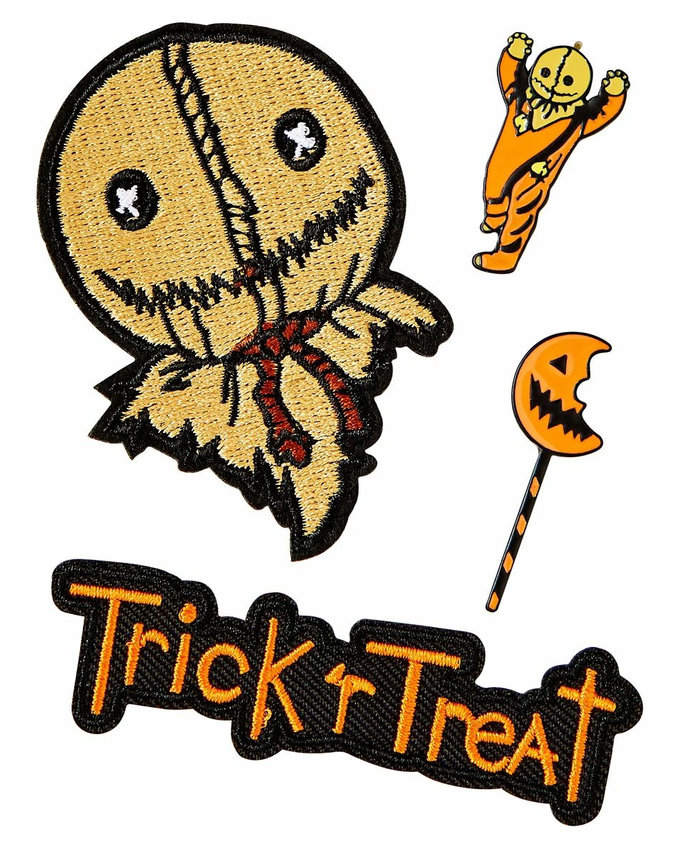 Spirit Halloween Sam Pin and Patch Set - Trick 'r Treat 1 Spirit Halloween Sam Pin and Patch Set - Trick 'r Treat