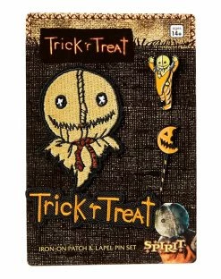 Spirit Halloween Sam Pin and Patch Set - Trick 'r Treat 3 Spirit Halloween Sam Pin and Patch Set - Trick 'r Treat -Halloween ACCESSORIES store 01486471 b