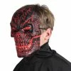 Spirit Halloween Light-Up LED Horror Scorched Skull Half Mask