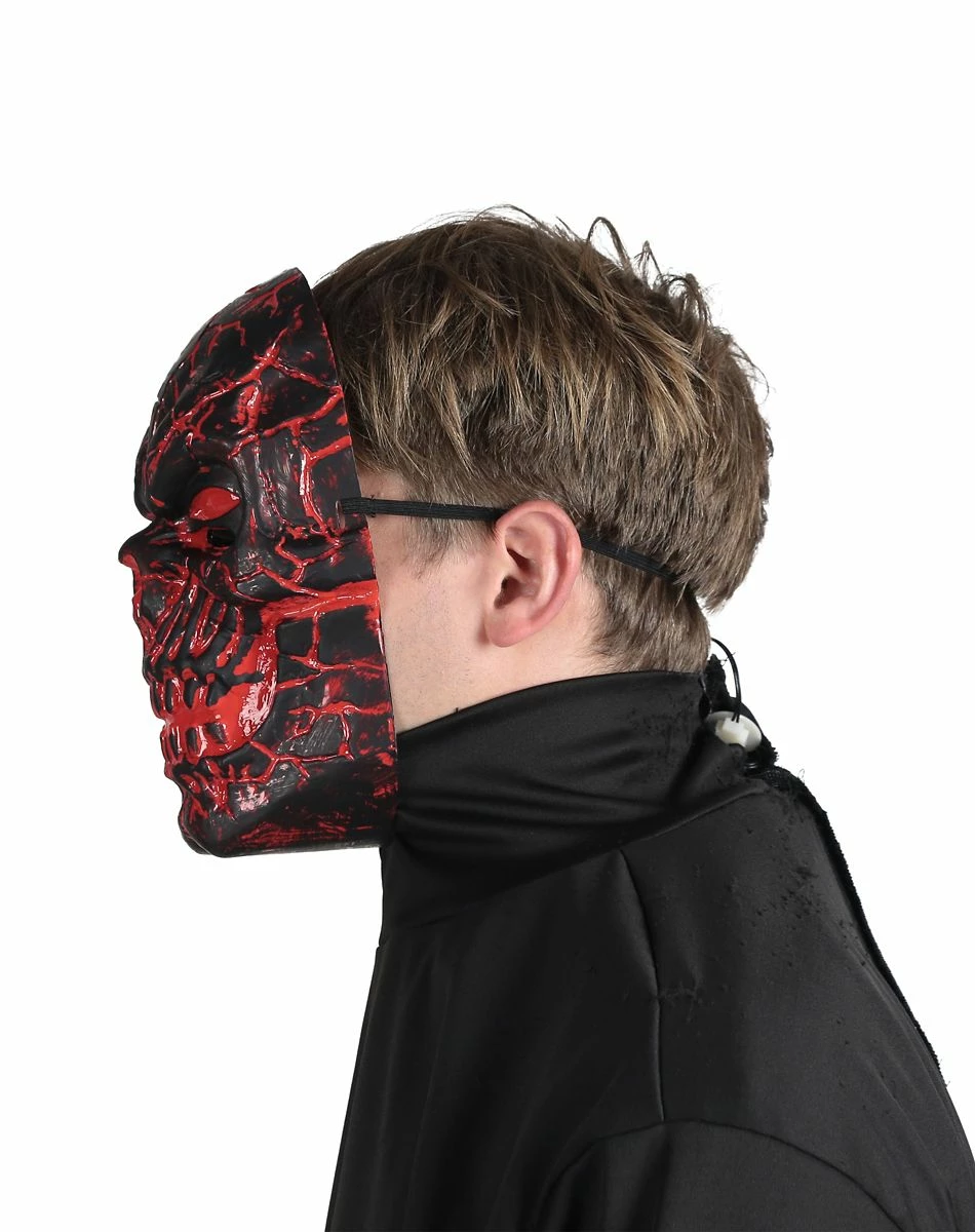 Spirit Halloween Light-Up LED Horror Scorched Skull Half Mask 2 Spirit Halloween Light-Up LED Horror Scorched Skull Half Mask - Image 2