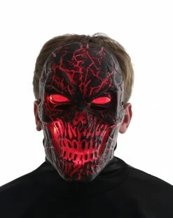 Spirit Halloween Light-Up LED Horror Scorched Skull Half Mask 7 Spirit Halloween Light-Up LED Horror Scorched Skull Half Mask -Halloween ACCESSORIES store 01486737 d
