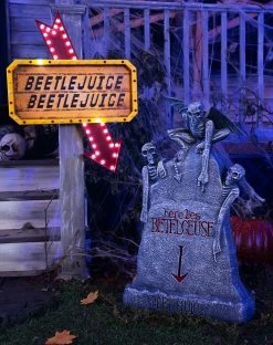 Spirit Halloween Light-Up LED Hanging Marquee Beetlejuice Sign -Halloween ACCESSORIES store 01489236 c