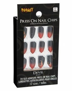 Spirit Halloween Devil Flame Press on Nails -Halloween ACCESSORIES store 01489624 c