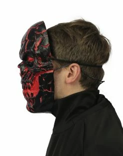 Spirit Halloween Light-Up Scorched Skull Half Mask -Halloween ACCESSORIES store 01490242 e