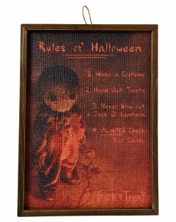 Spirit Halloween Rules of Halloween Sign - Trick 'r Treat