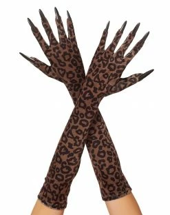 Spirit Halloween Cheetah Claw Gloves
