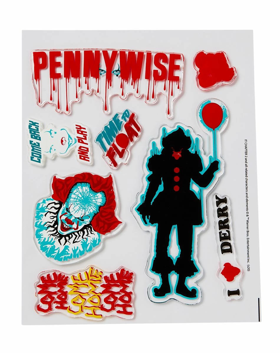 Spirit Halloween Pennywise Gel Clings - It 2 Spirit Halloween Pennywise Gel Clings - It - Image 2