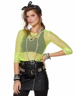 Spirit Halloween Adult '80s Neon Fishnet Top