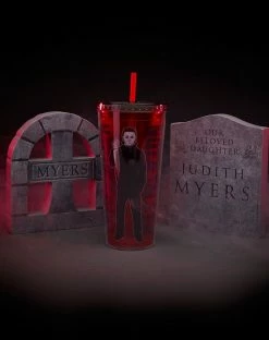 Spirit Halloween Stalker Not A Talker Michael Myers Tumbler 20 oz. - Halloween -Halloween ACCESSORIES store 01497155 e