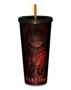 Spirit Halloween Sam Cup with Straw 20 oz. - Trick 'r Treat -Halloween ACCESSORIES store 01497171 b