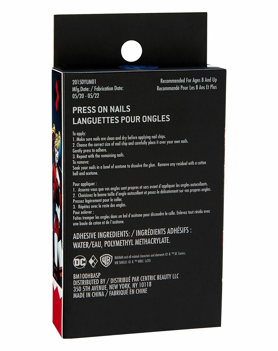 Spirit Halloween Kids Harley Quinn Press on Nails - DC Comics 4 Spirit Halloween Kids Harley Quinn Press on Nails - DC Comics - Image 4