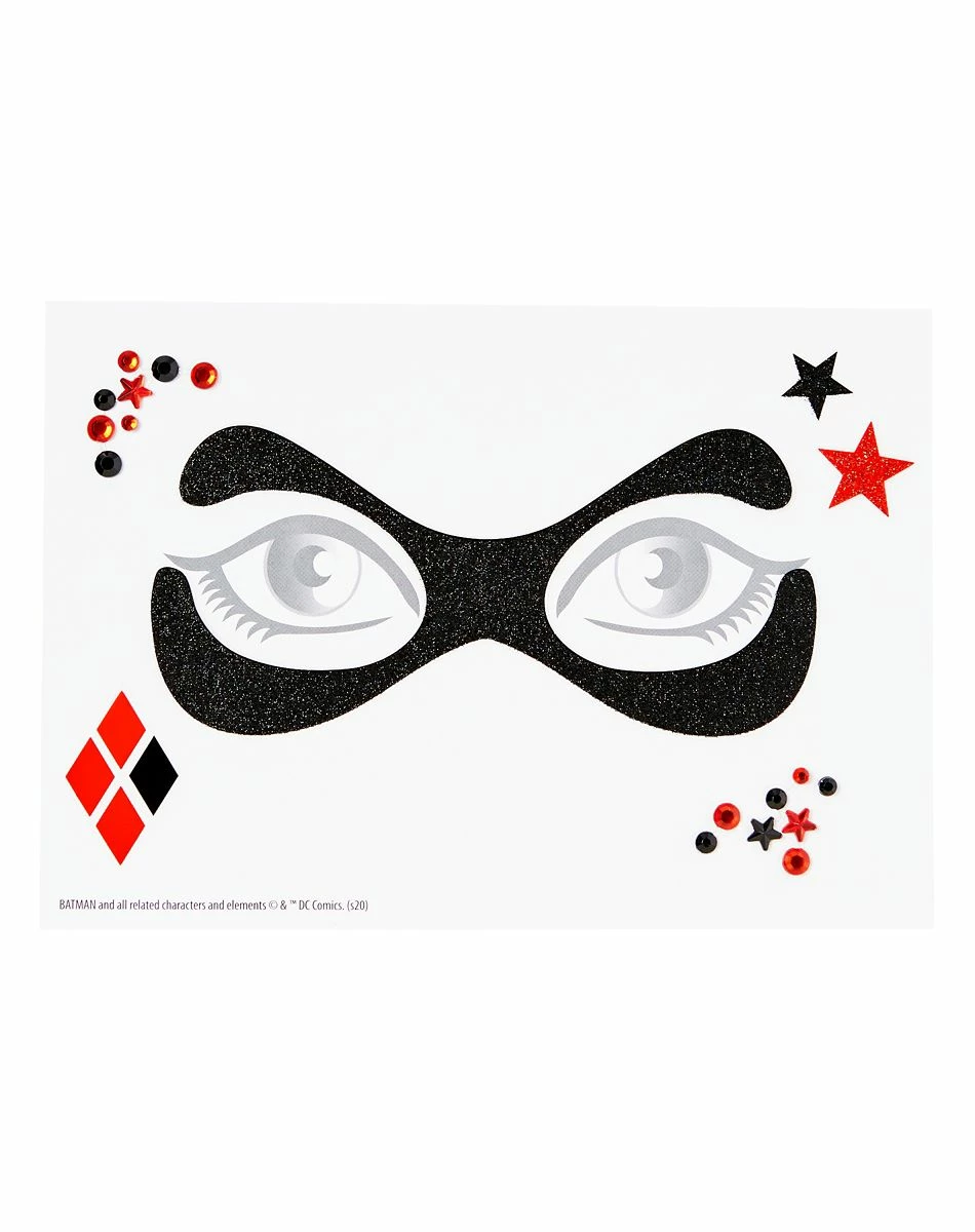 Spirit Halloween Harley Quinn Peel and Stick Face Tattoo Decals - DC Comics 1 Spirit Halloween Harley Quinn Peel and Stick Face Tattoo Decals - DC Comics