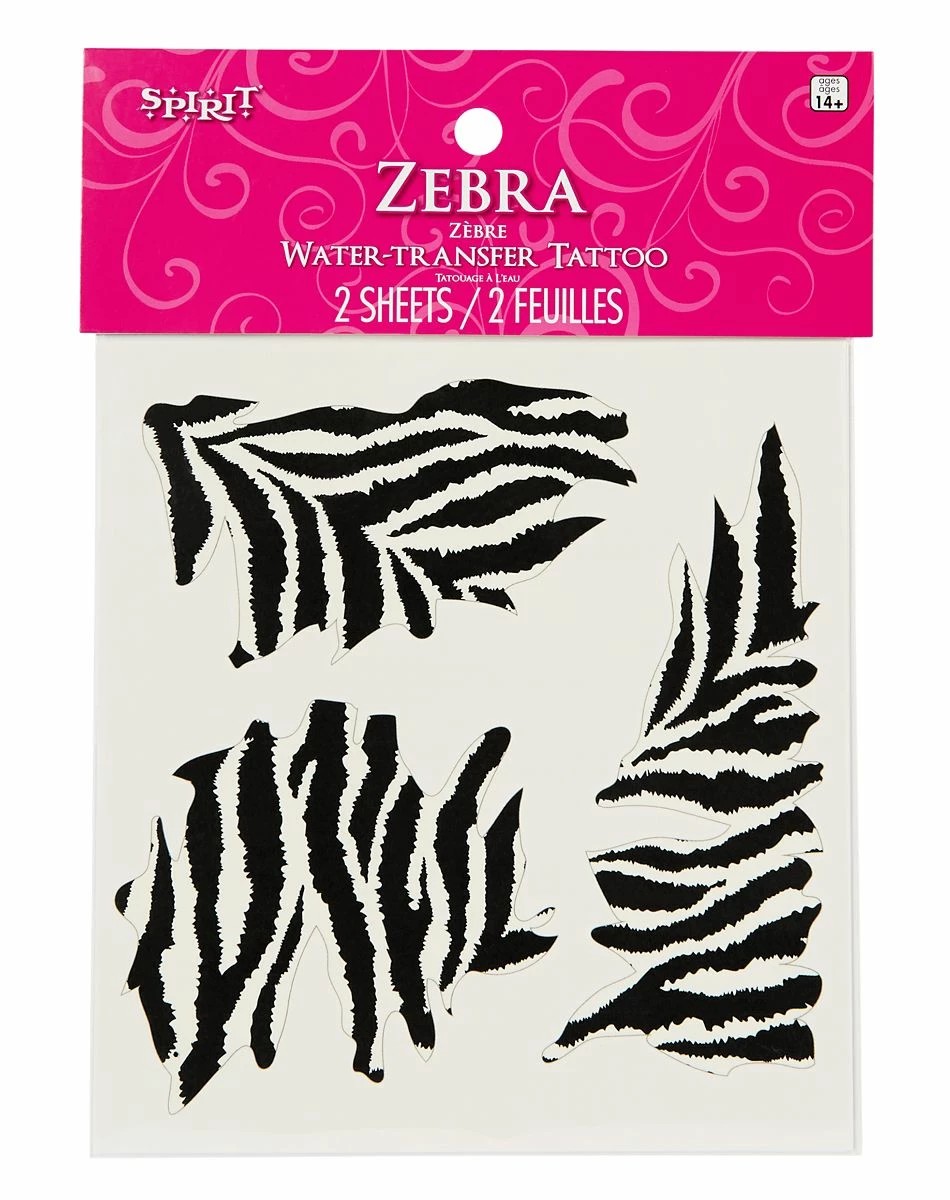Spirit Halloween Zebra Temporary Tattoos 4 Spirit Halloween Zebra Temporary Tattoos - Image 4