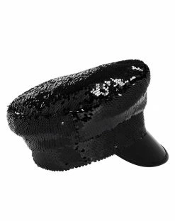 Spirit Halloween Black and Silver Reversible Sequin Hat -Halloween ACCESSORIES store 01503101 c