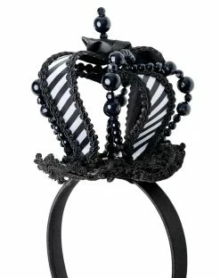 Spirit Halloween Black and White Mini Queen Crown Headband -Halloween ACCESSORIES store 01503283 c