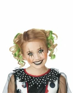 Spirit Halloween Green Curly Clips Hair Extensions