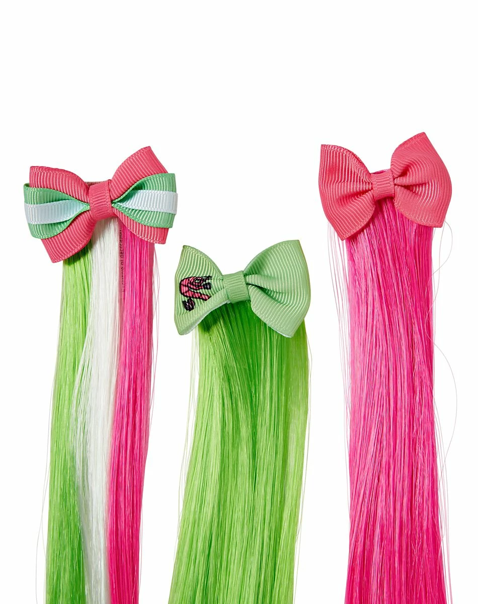 Spirit Halloween Pink and Green Bow Hair Extensions - Disney Zombies 2 Spirit Halloween Pink and Green Bow Hair Extensions - Disney Zombies - Image 2