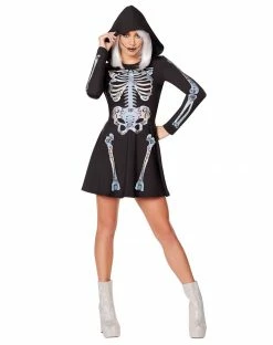 Spirit Halloween Adult Skeleton Hooded Dress