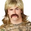 Spirit Halloween Blond Mullet Wig With Mustache