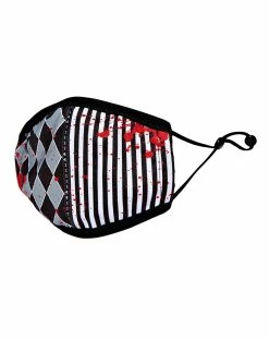 Spirit Halloween Kids Bloody Checkered Stripes Face Mask -Halloween ACCESSORIES store 01510171 c