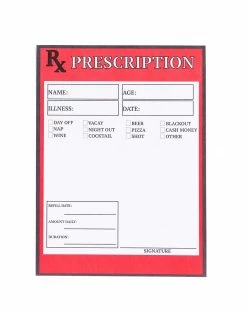 Spirit Halloween Rx Prescription Notepad