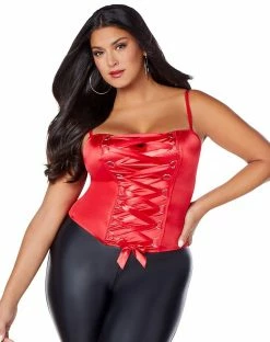 Spirit Halloween Red Lace-Up Plus Size Corset