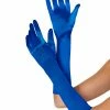 Spirit Halloween Blue Long Satin Gloves