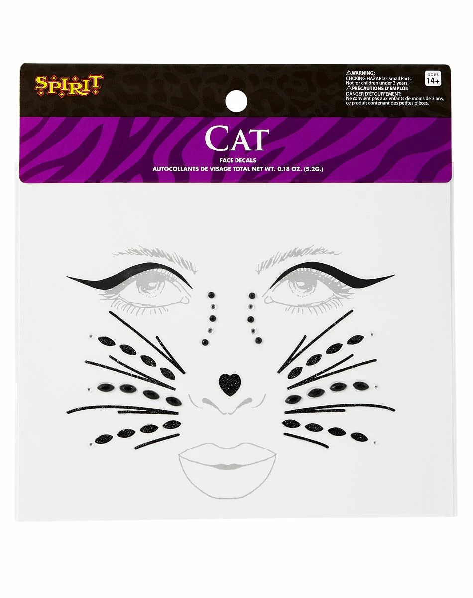 Spirit Halloween Gemstone Cat Face Decals 1 Spirit Halloween Gemstone Cat Face Decals