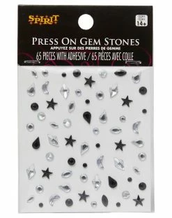Spirit Halloween Black and Silver Press On Gem Stones -Halloween ACCESSORIES store 01517192 b