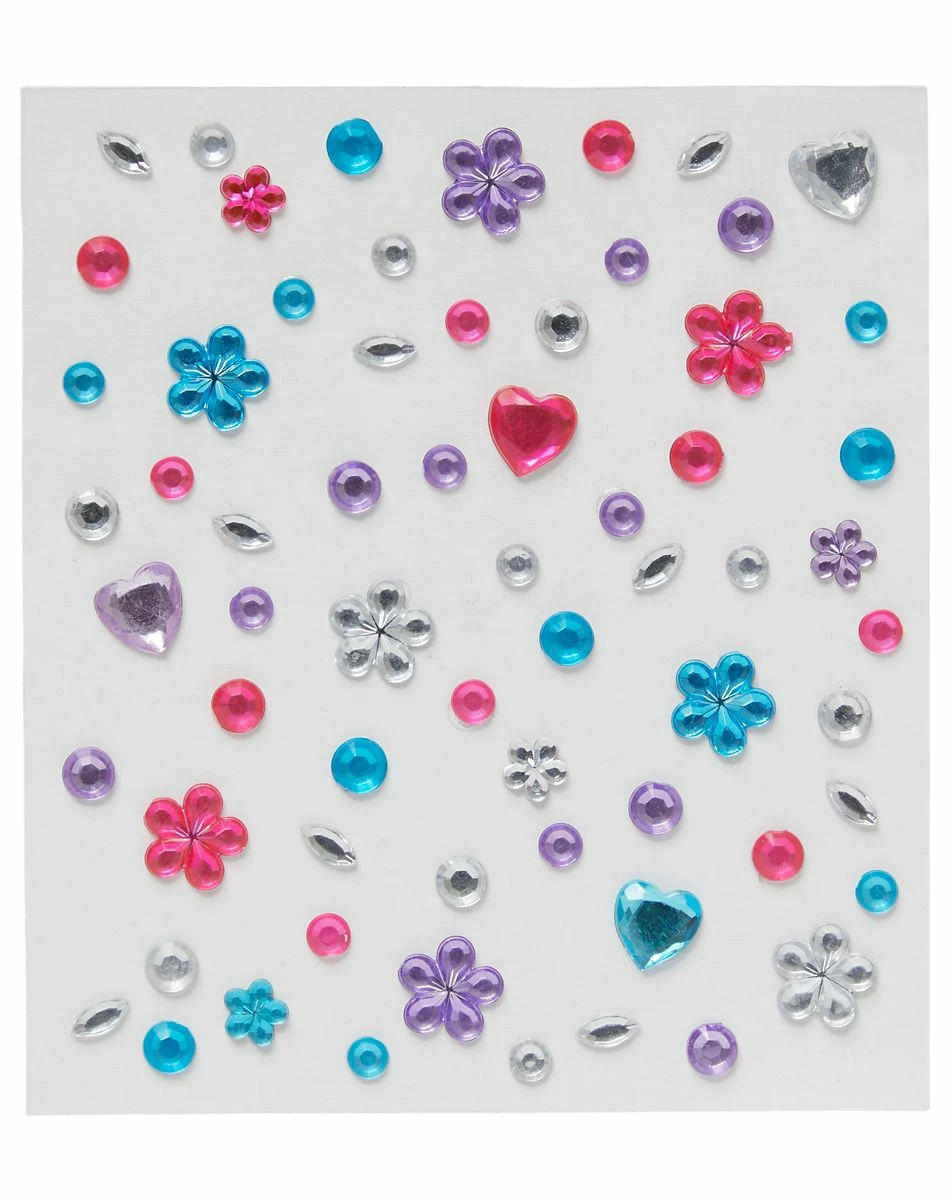 Spirit Halloween Multi-Color Flower and Heart Press On Gem Stones 1 Spirit Halloween Multi-Color Flower and Heart Press On Gem Stones