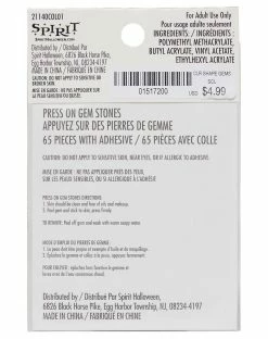 Spirit Halloween Multi-Color Flower and Heart Press On Gem Stones 5 Spirit Halloween Multi-Color Flower and Heart Press On Gem Stones -Halloween ACCESSORIES store 01517200 c