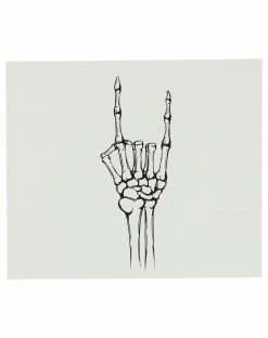 Spirit Halloween Skeleton Rock On Temporary Tattoo