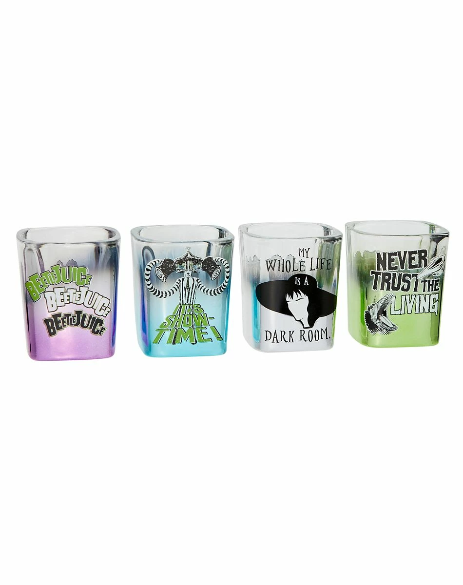 Spirit Halloween Beetlejuice Mini Glass Set - 4 Pack 1 Spirit Halloween Beetlejuice Mini Glass Set - 4 Pack