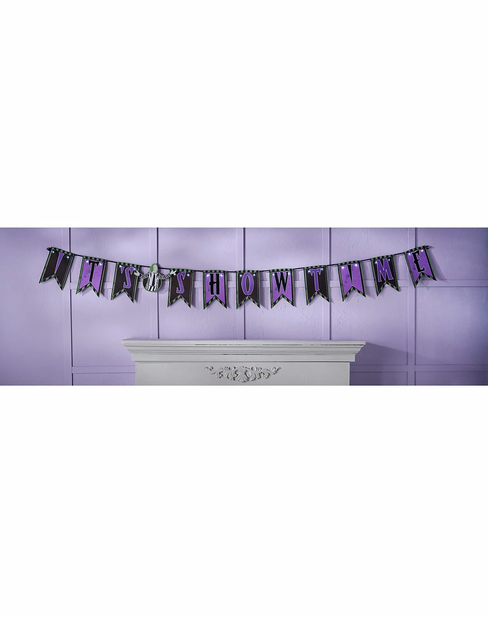 Spirit Halloween Light-Up It's Showtime Beetlejuice Banner 1 Spirit Halloween Light-Up It's Showtime Beetlejuice Banner