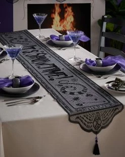 Spirit Halloween It’s Showtime Lace Table Runner - Beetlejuice