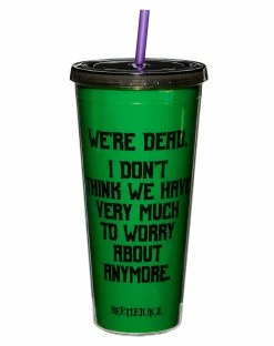 Spirit Halloween We're Dead Beetlejuice Cup with Straw -Halloween ACCESSORIES store 01517432 c