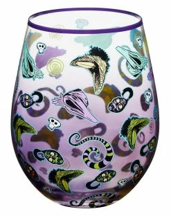 Spirit Halloween Purple Printed Stemless Glass 22 oz. - Beetlejuice